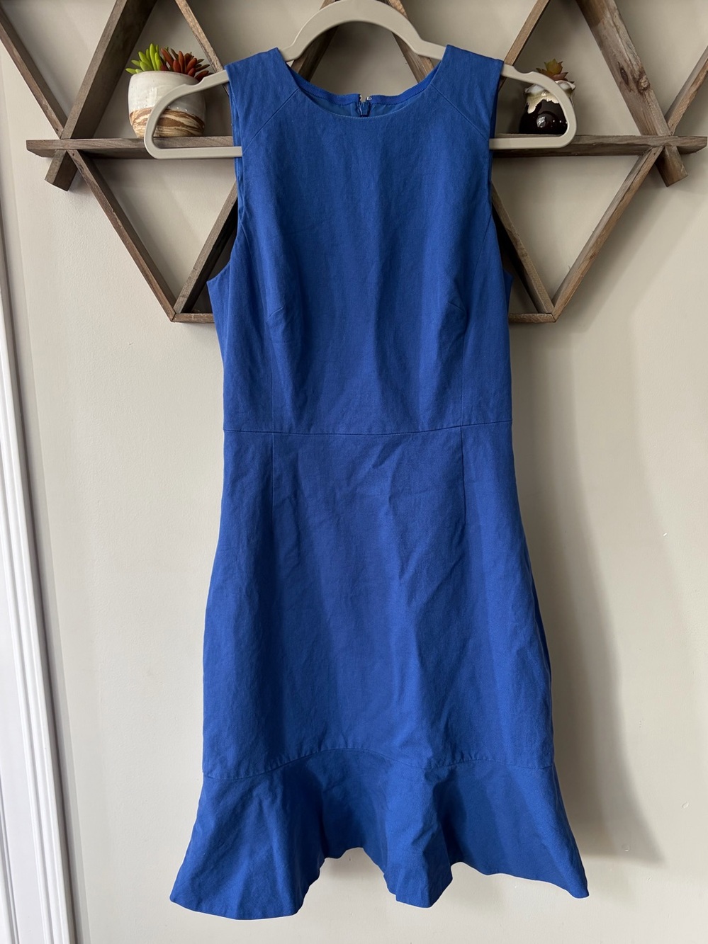 J Crew Blue Ruffle-Hem Dress. Size 00.